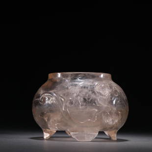 A Crystal Brush Washer: Height: 7cm; Width: 10.5cm; Weight: 461g