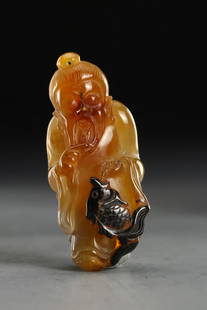 An Agate Hand Piece: 2.8*2.3*6.4cm; Weight: 43g