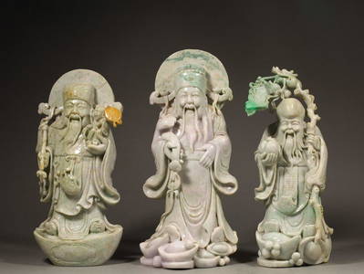 Set Of Jadeite Figure Ornaments