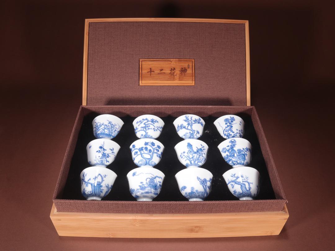 A Porcelain Blue&White Cups: Height: 5.5cm; Mouth-Diameter: 6.5cm