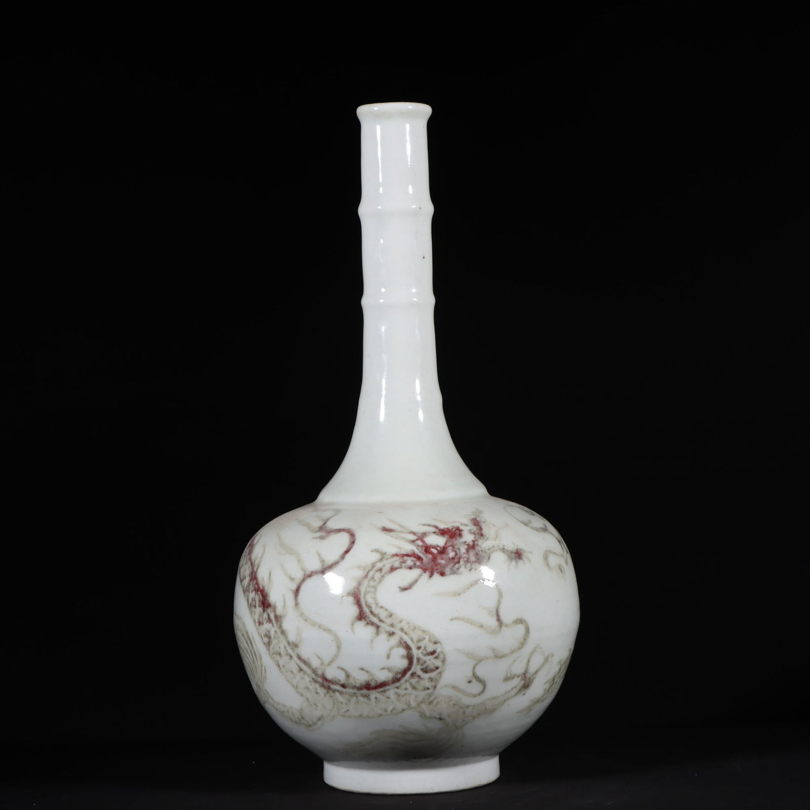 A Porcelain Underglaze Red Flask: Height: 27.4cm.; Width: 14.5cm