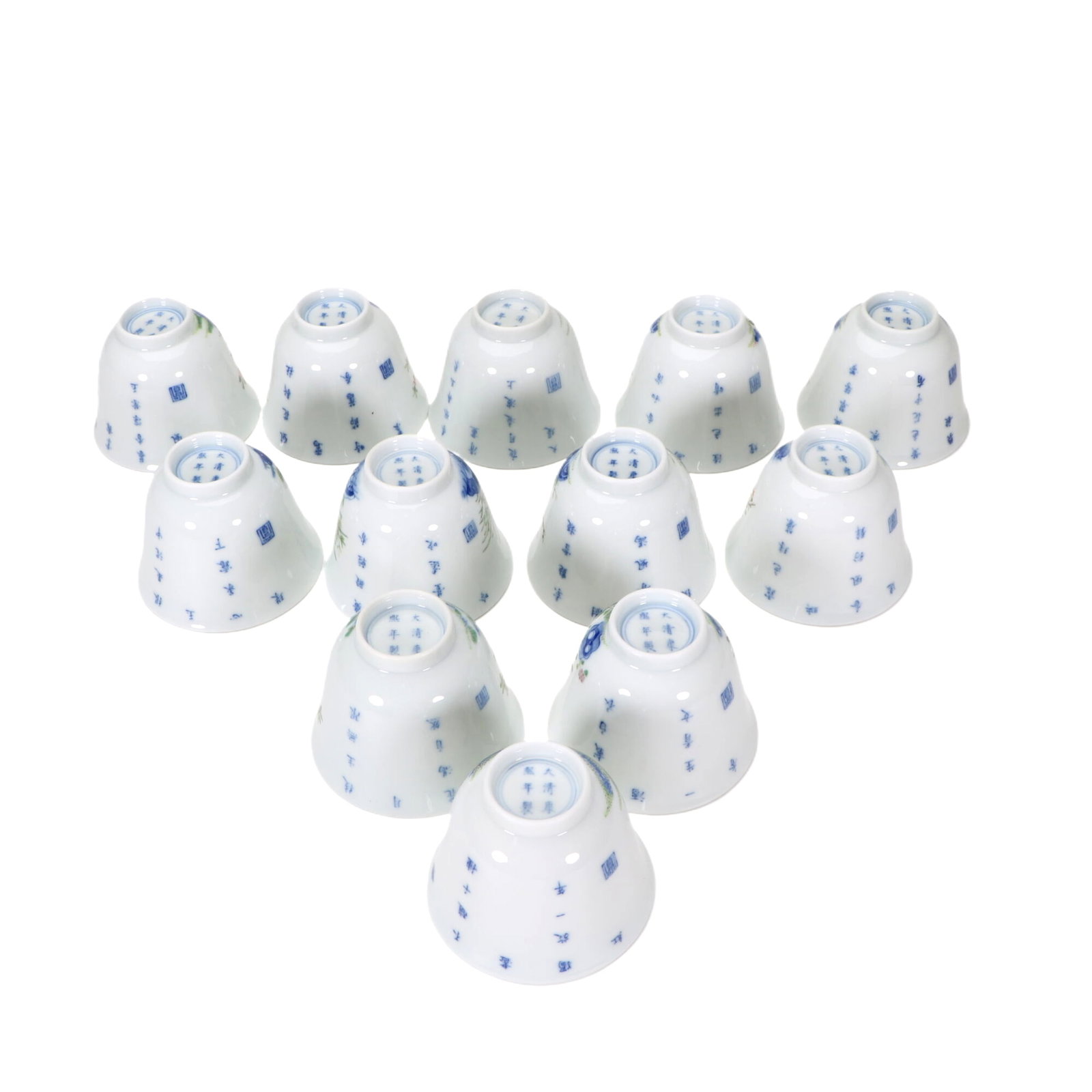 Five-color twelve flower god cup: Height 5cm Diameter 6.5cm