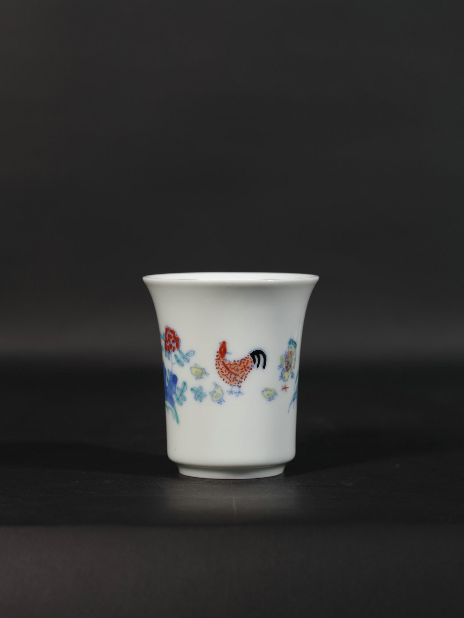 Doucai Chicken Cup: Height 8cm Width 7.5cm
