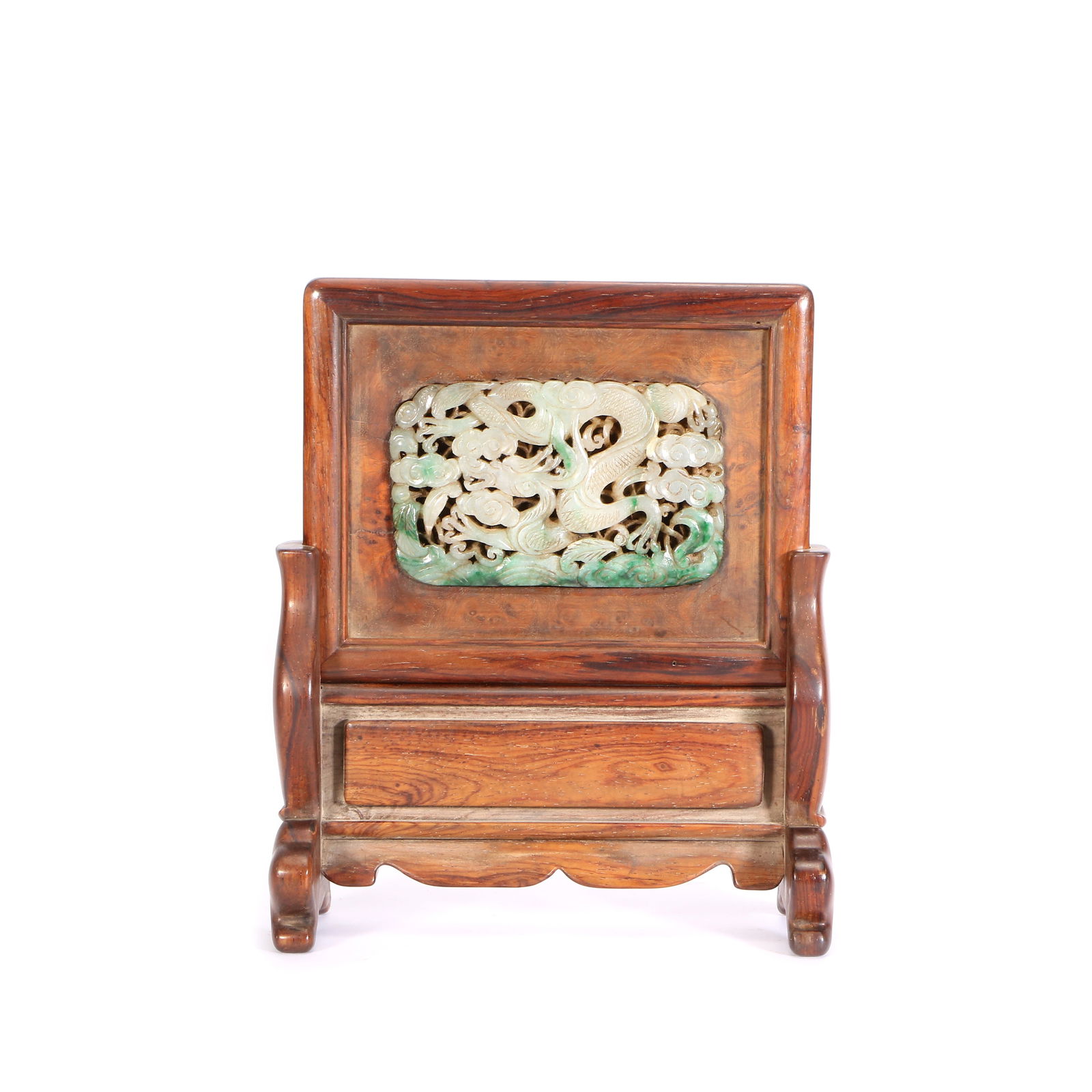 Rosewood Screen Inlaid With Jade Auction