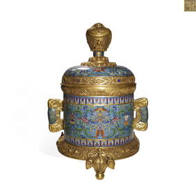 Qing Dynasty Qianlong Cloisonn?? Incense Burner with Eight Precious Things and Twining Flower (1 of 6)