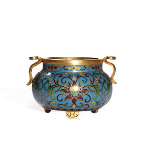 Qing Dynasty Qianlong mark Cloisonn?? censer (1 of 4)