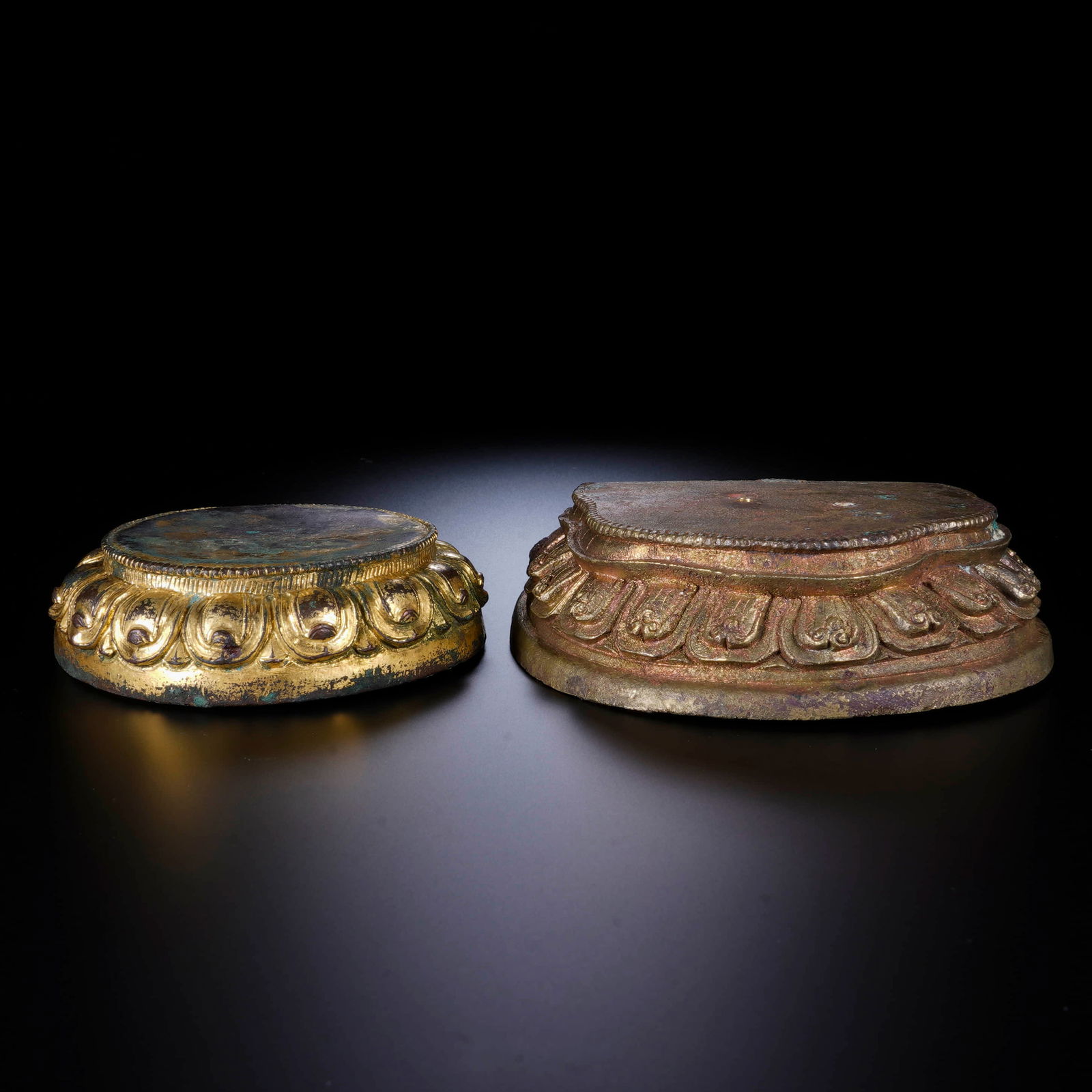 Qing A set of gold-plated copper back | ?? ??????????: D:7.7cm H:2.1cmD:9.4cm H:2.8cm