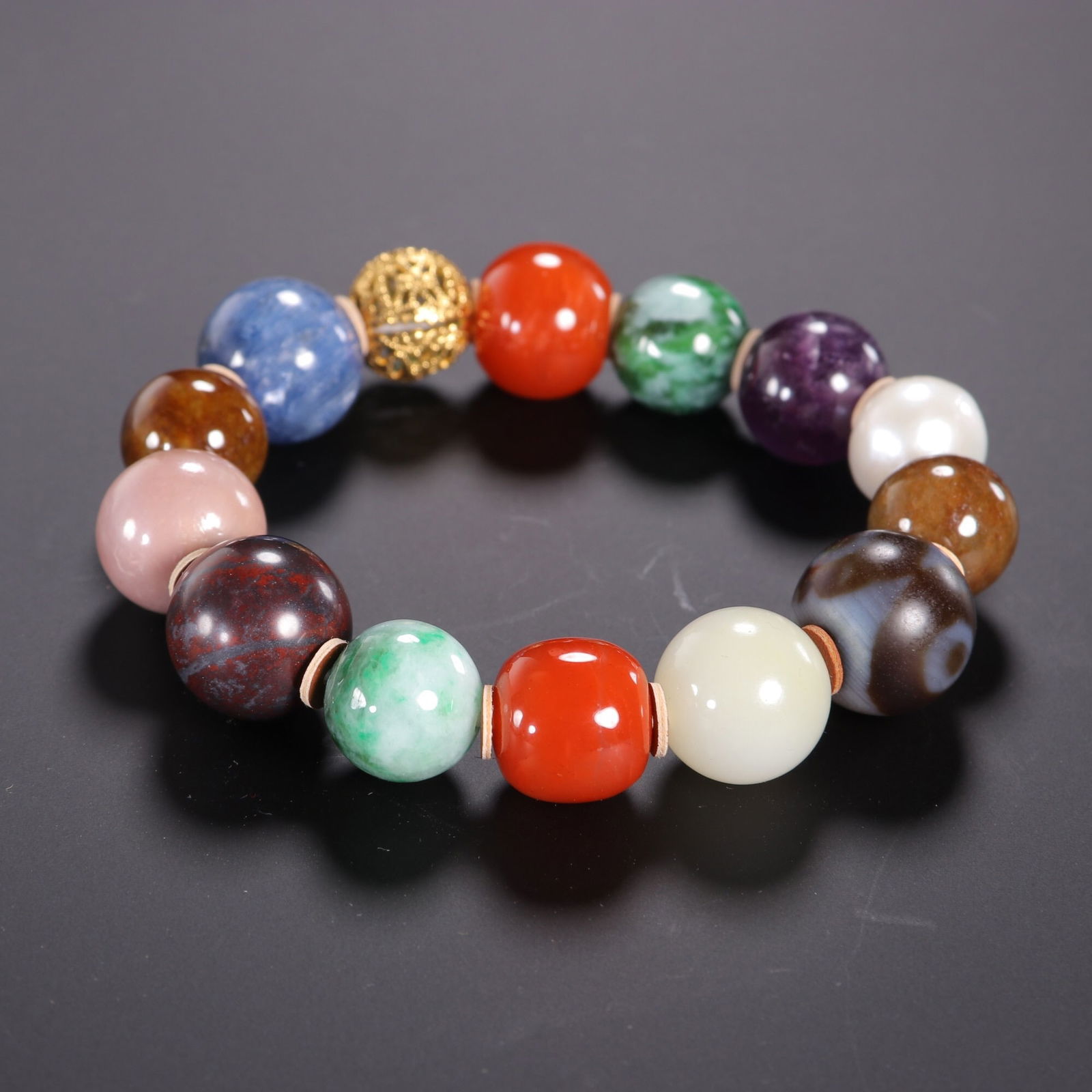 Multi-Gem Bracelet: 1.5/61g
