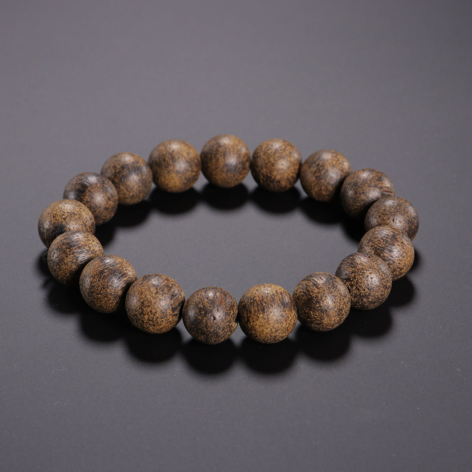 Qing Dynasty agarwood round bead bracelet (1 of 1)