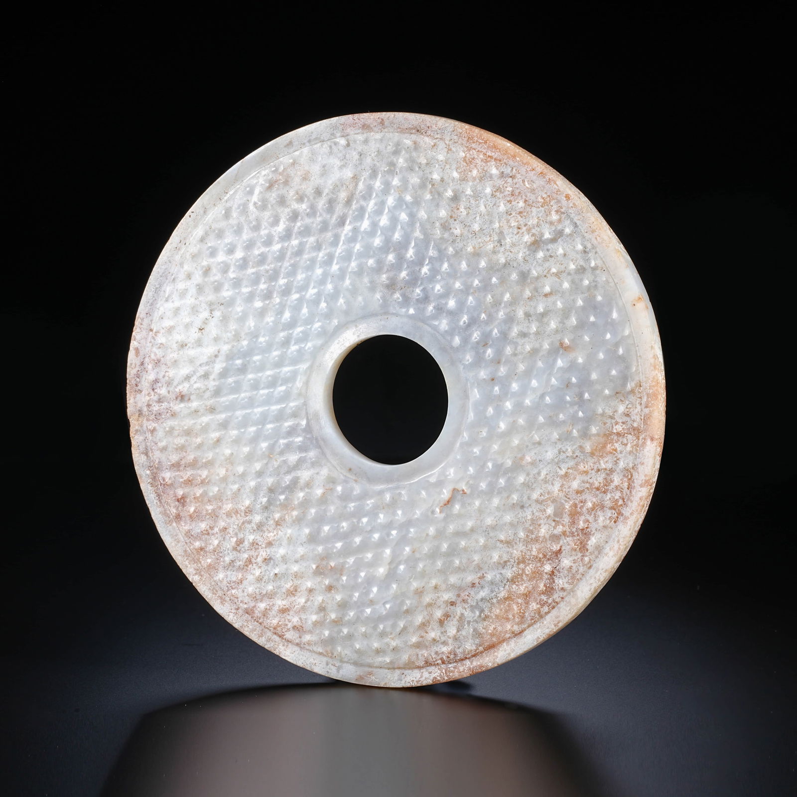 White marble and pu Wen bi: D:15cm