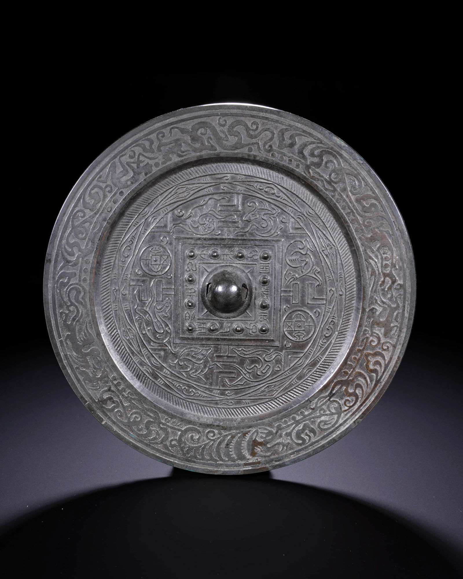 Han copper regular mirror: D:16cm