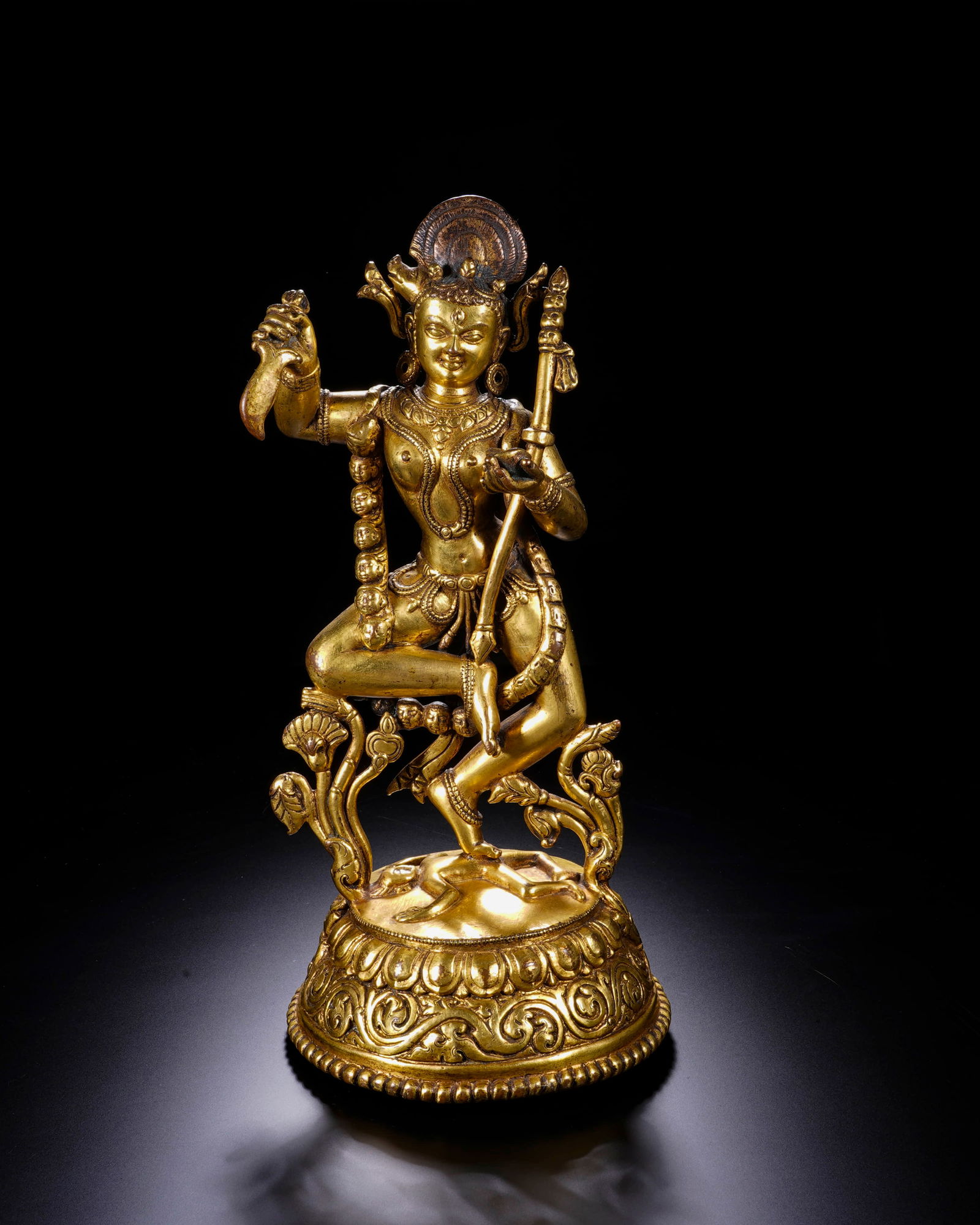 Clear copper and gilt gold, Naluo dakini.: L:15cm H:26.3cm