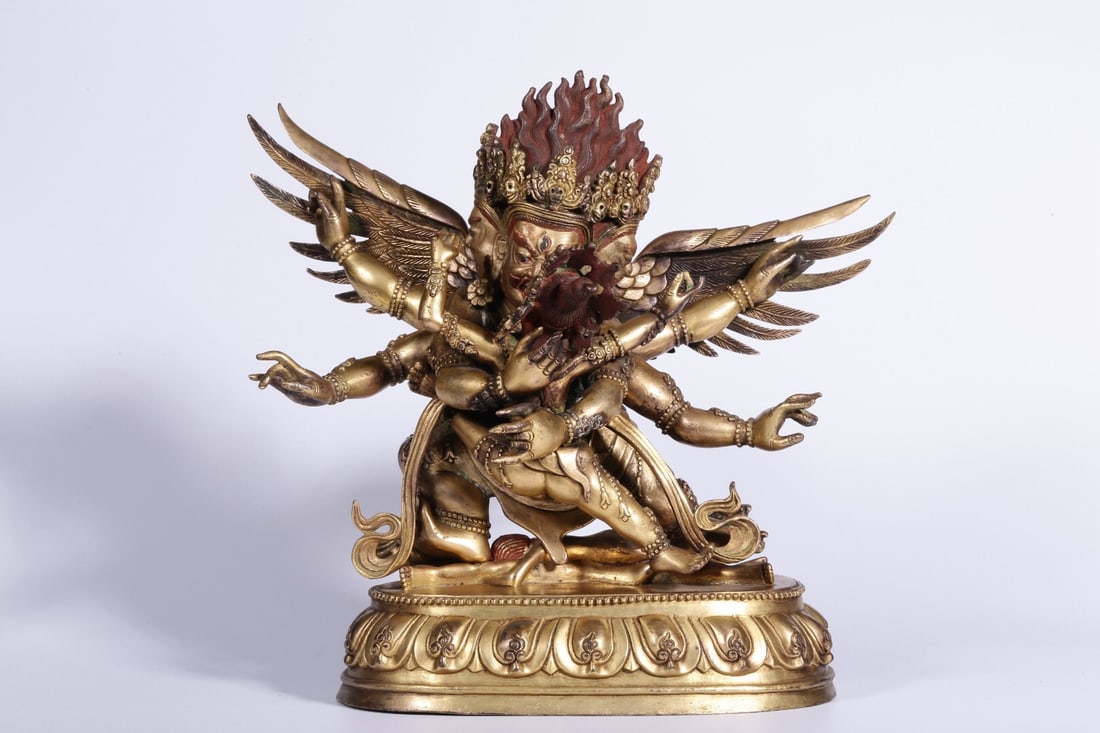 Qing Dynasty Gilt Bronze Deity Statue (1 of 1)