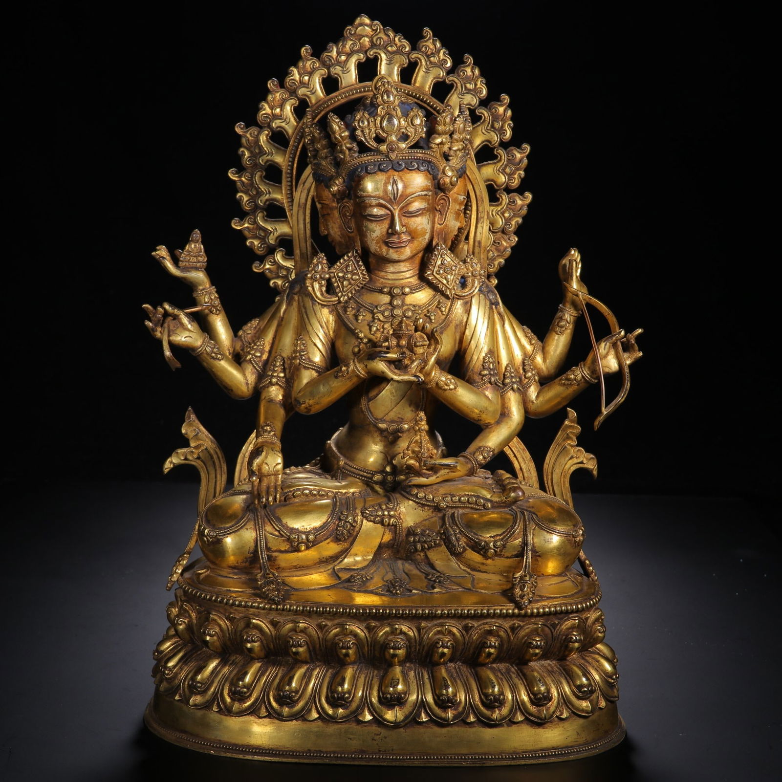 Qing Dynasty Gilt Bronze Deity Statue (1 of 1)