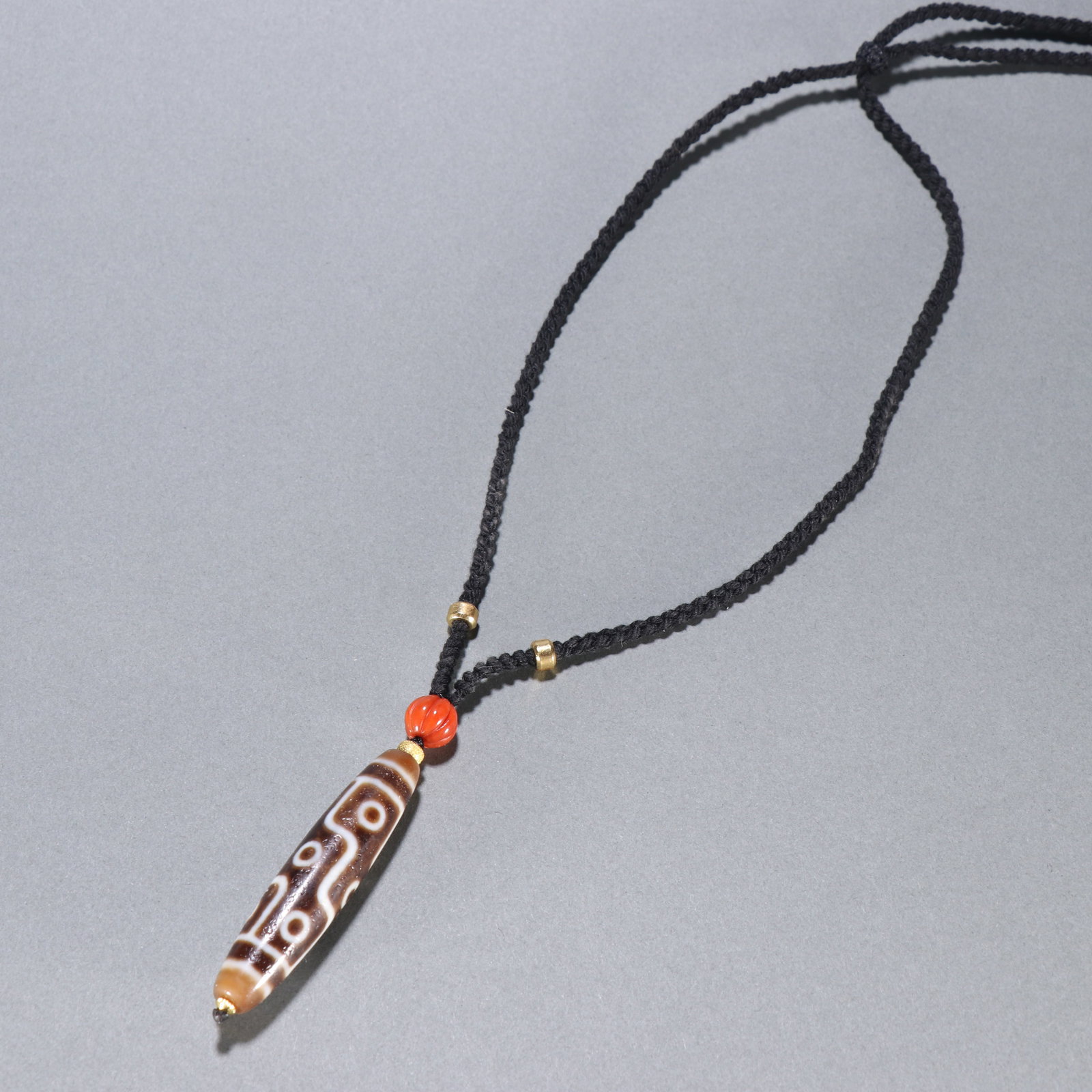 Nine-Eyed Dzi Bead Necklace (1 of 1)