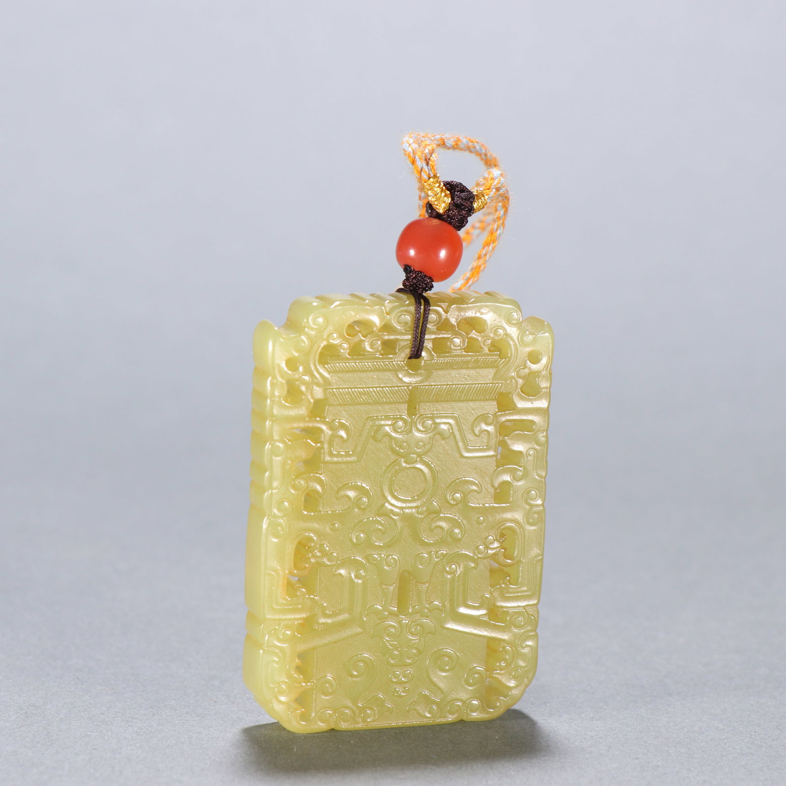 Qing Dynasty Hetian Yellow Jade Plaque: 5.4*3.8/40g