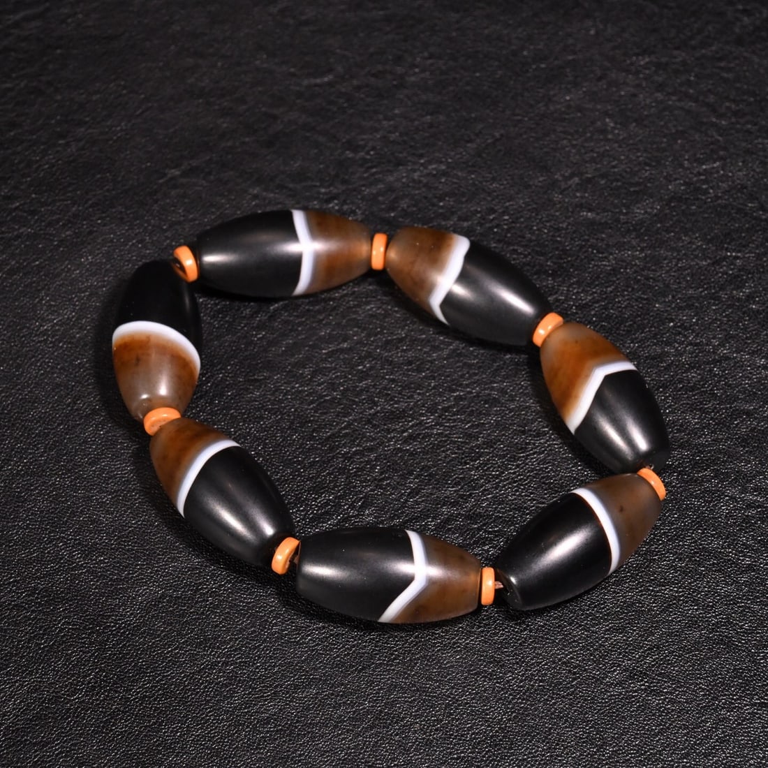 Tibetan Agate Dzi Bead Bracelet (1 of 1)