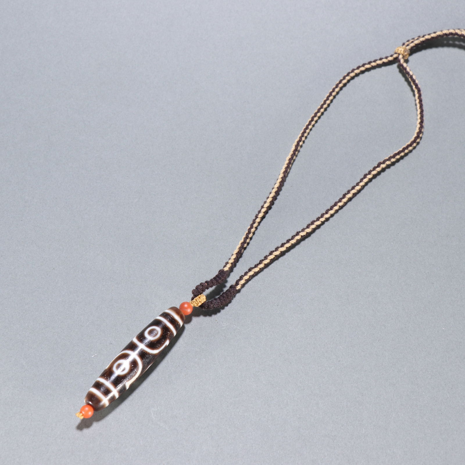 Qing Dynasty Three-Eyed Dzi Bead Pendant (1 of 1)