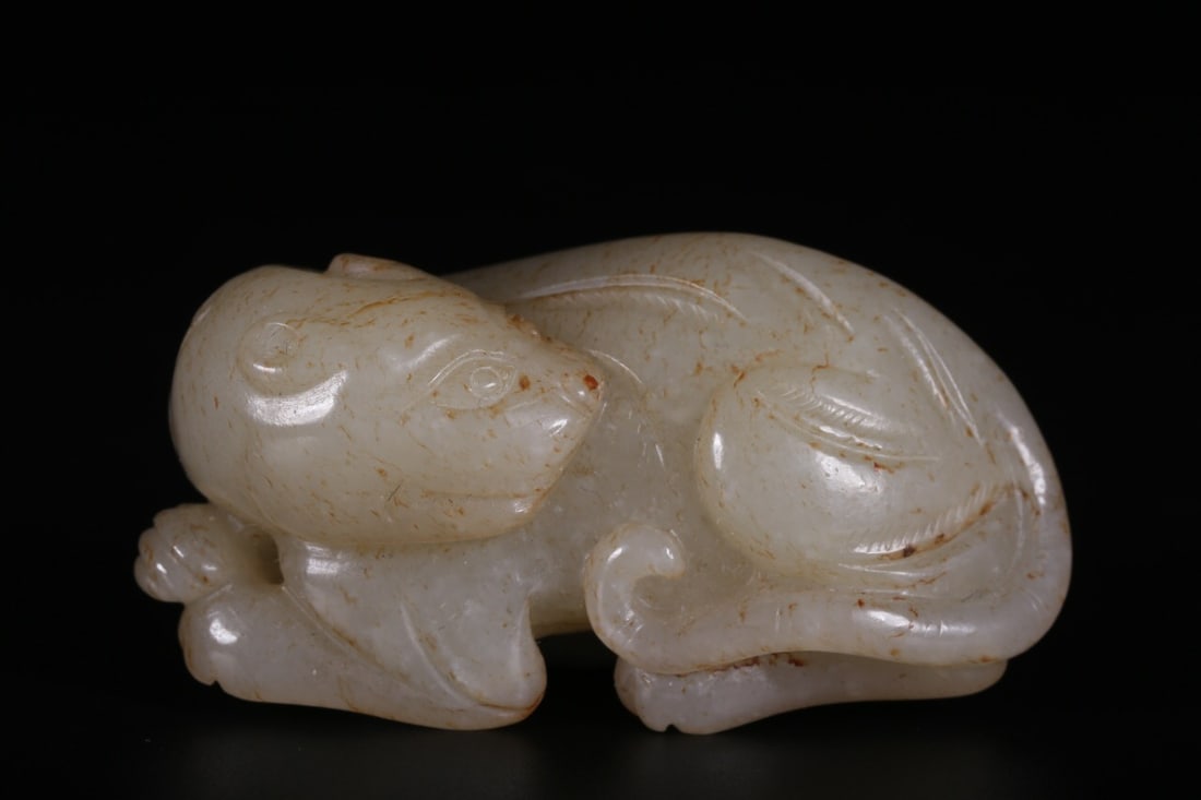 Qing Dynasty Hetian White Jade Handle Piece (1 of 1)