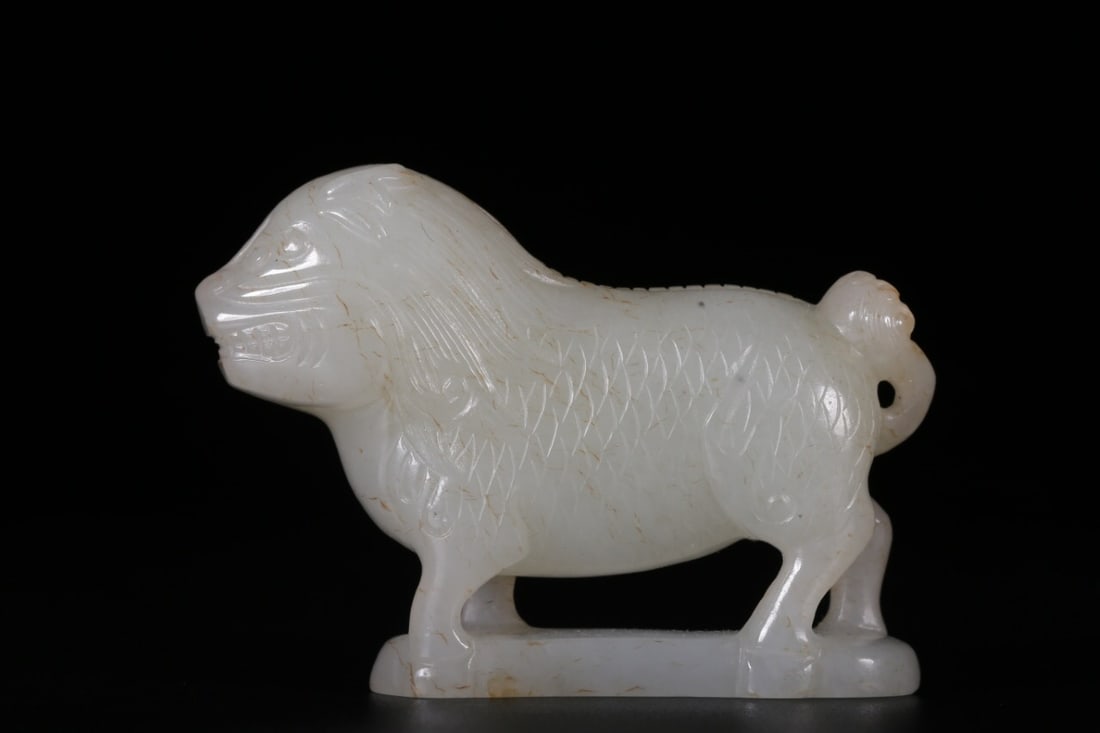 Qing Dynasty Hetian White Jade Handle Piece (1 of 1)