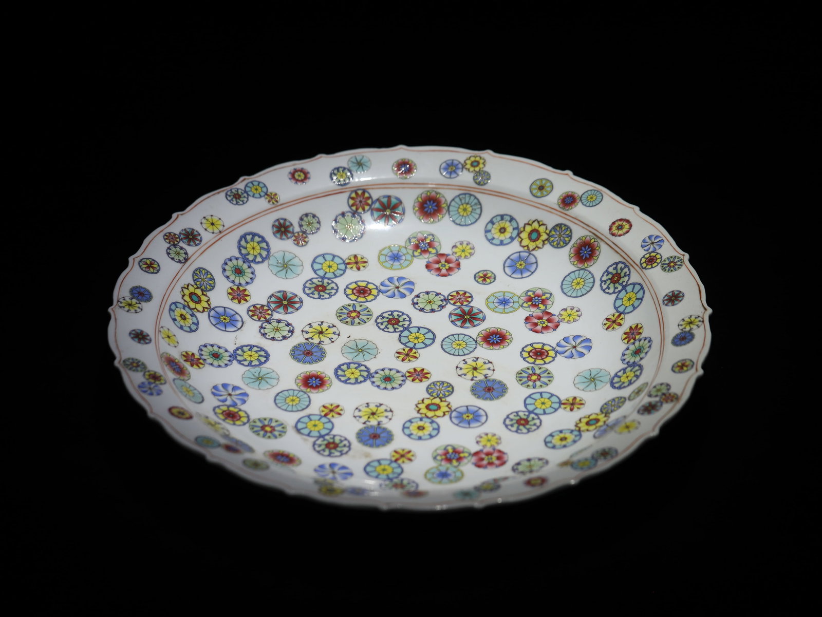 Kangxi mark Famille Rose Large Plate: 6.8*44.8