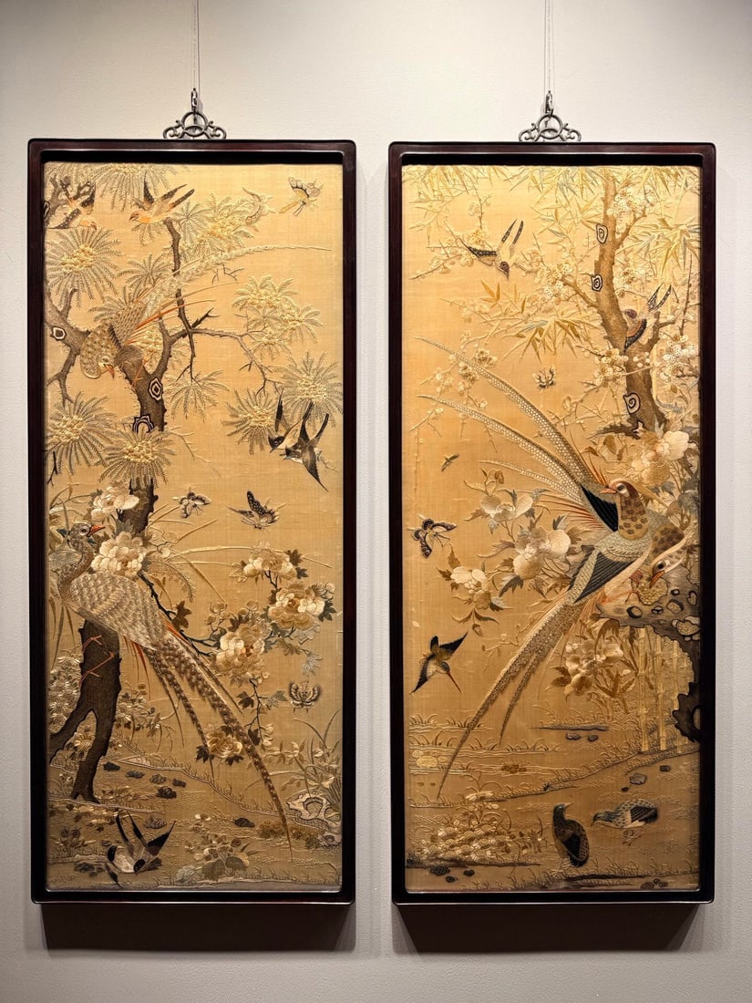 Qing Dynasty Yue Embroidery: 101.5*47.5