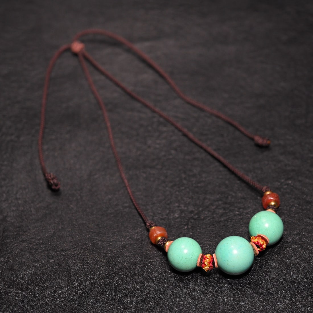 Turquoise Round Bead Necklace (1 of 1)