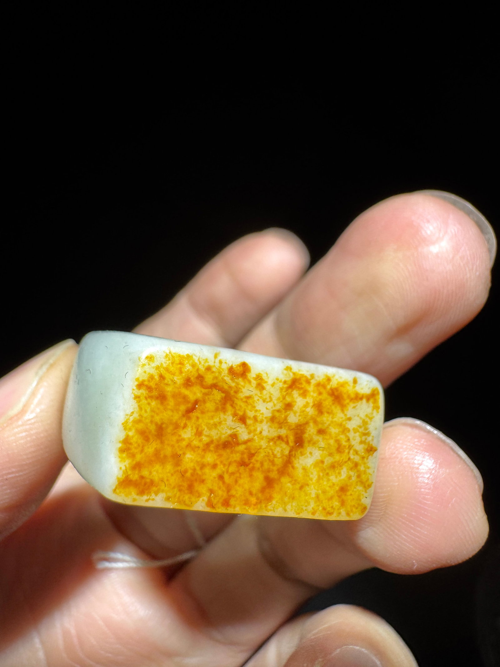 Hetian jade seed ring: 2*2.9*1.1/16.2g