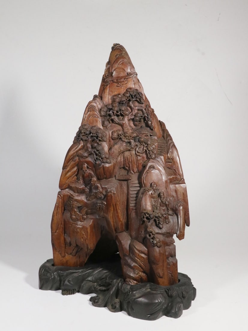 Republic of China mark Large Agarwood Mountain-Shaped Ornament (1 of 3)