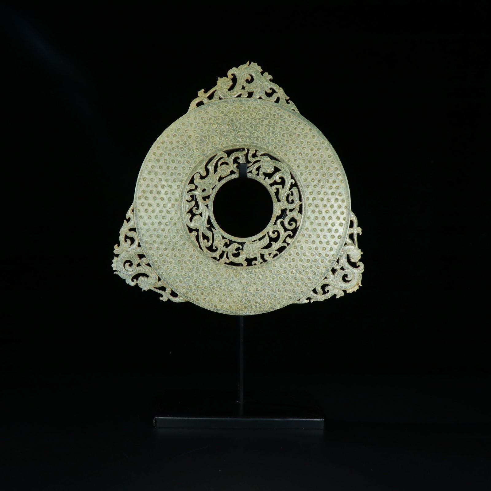 Hetian Jade Bi (Disc): 23.8*23.8/355g