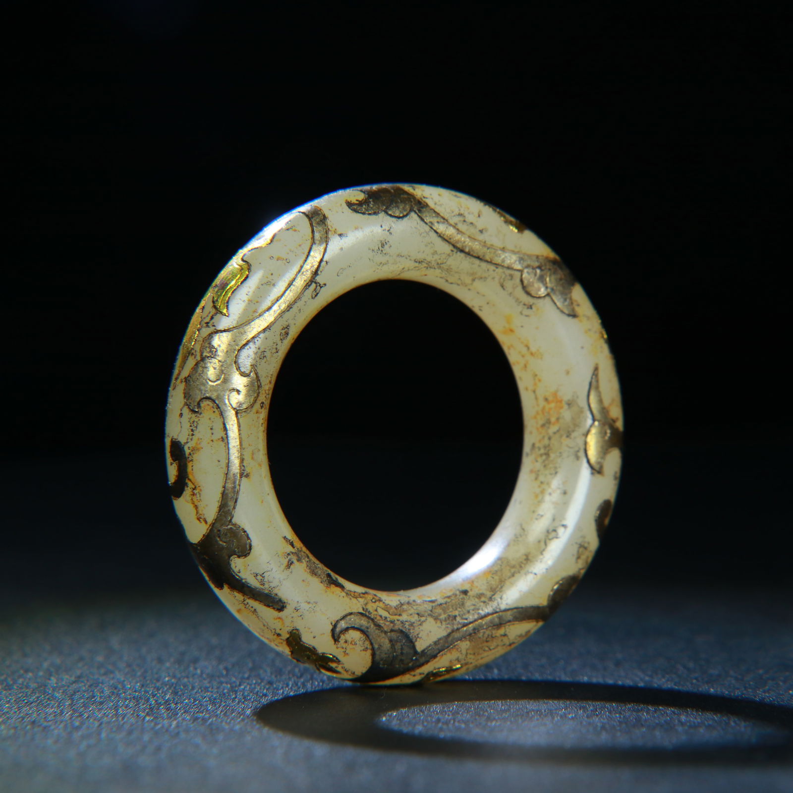 Hotan Jade Gold Silver Jade Ring (1 of 2)