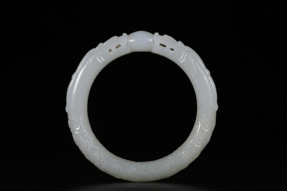 Qing Dynasty Hetian White Jade Bracelet (1 of 2)