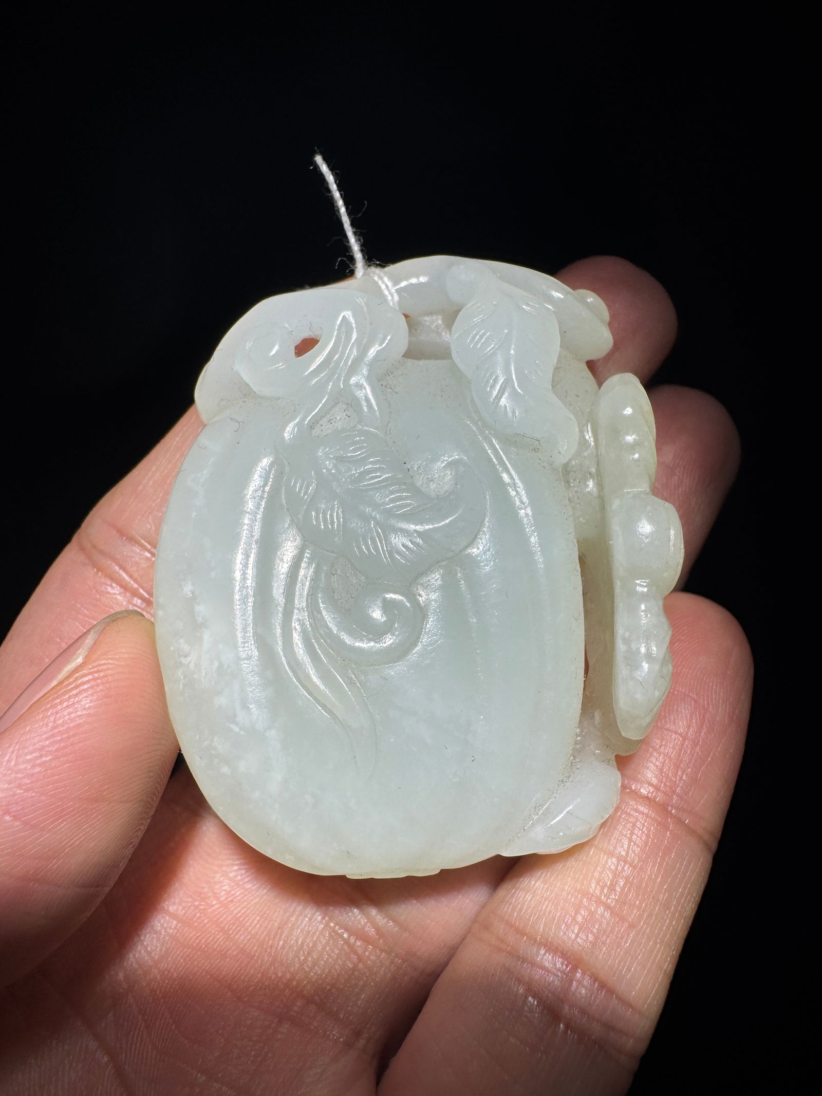 Qing Dynasty Hetian Jade Pendant: 5.6*4.5*1.8/71.4g