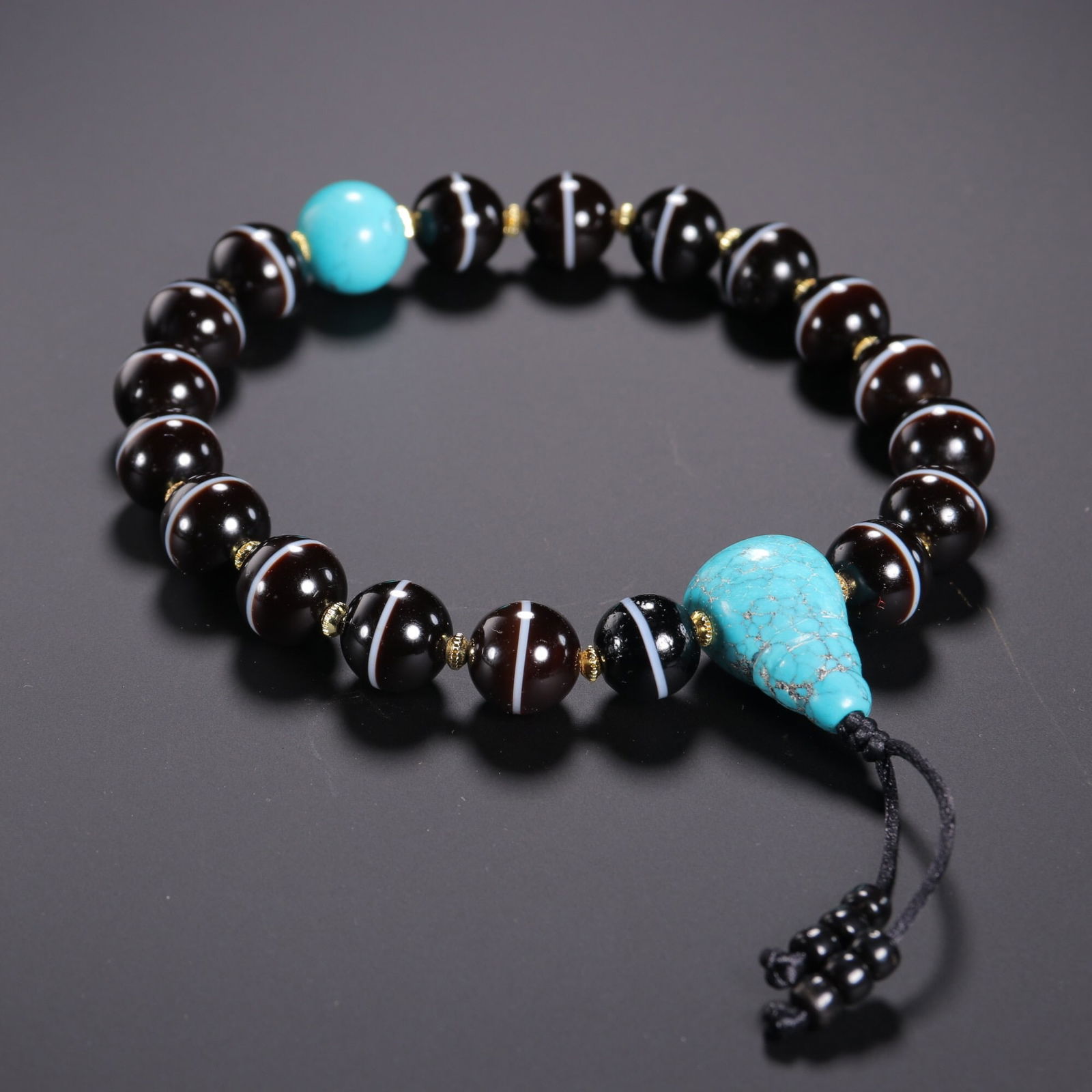 Tibetan Agate Tiger Tooth Dzi Bead Handheld Item (1 of 1)