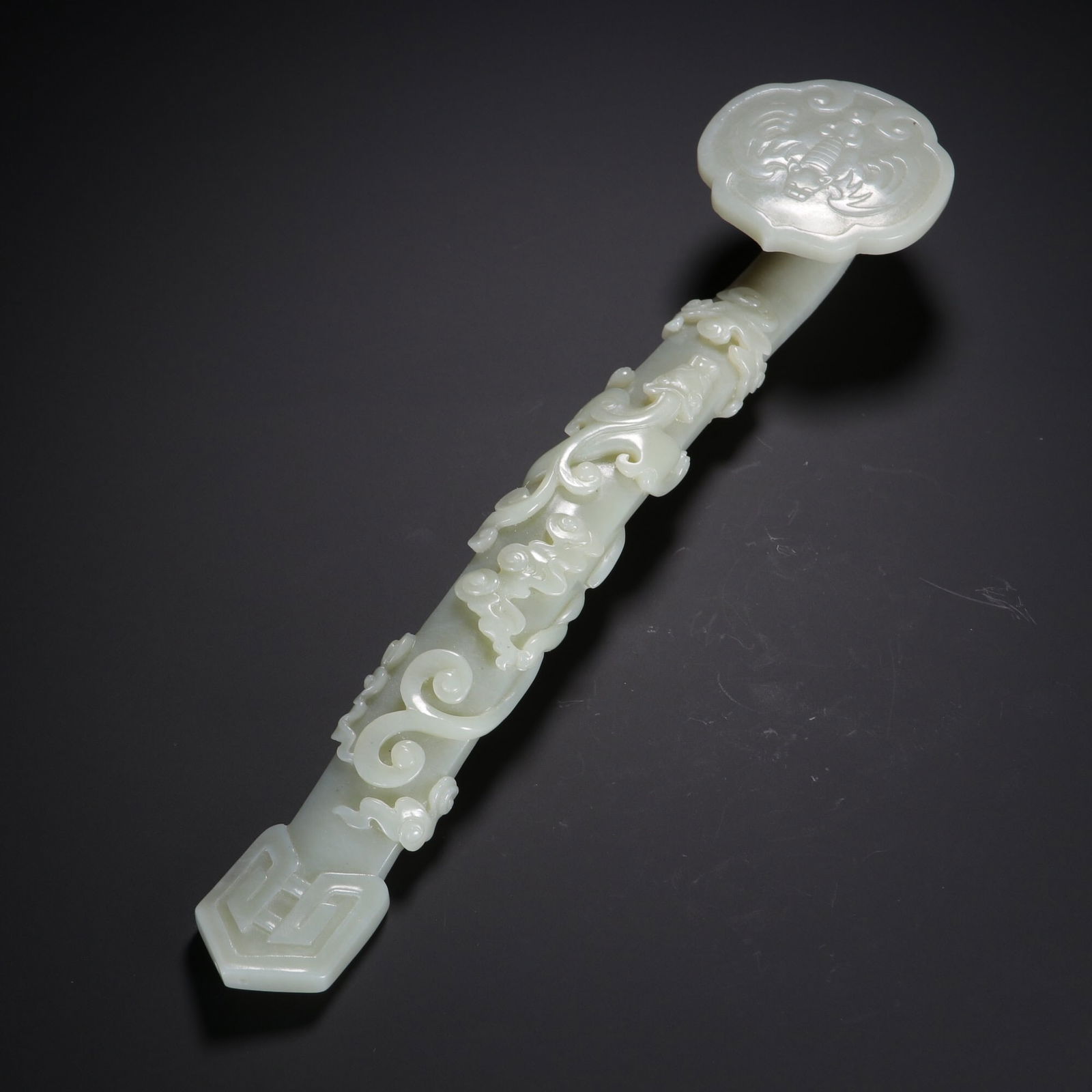 Qing Dynasty Hetian Jade Ruyi Handle (1 of 2)