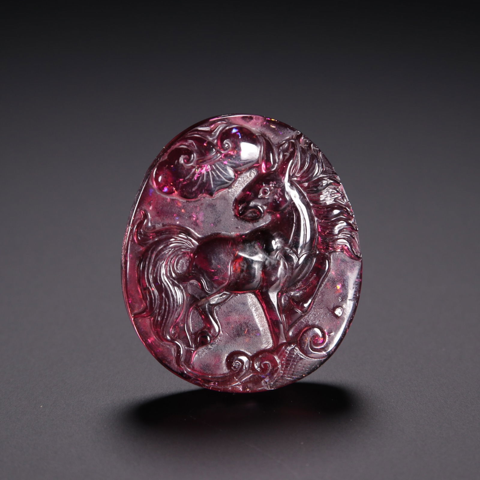 Qing Dynasty tourmaline pendant: 4*3.4/23.8g