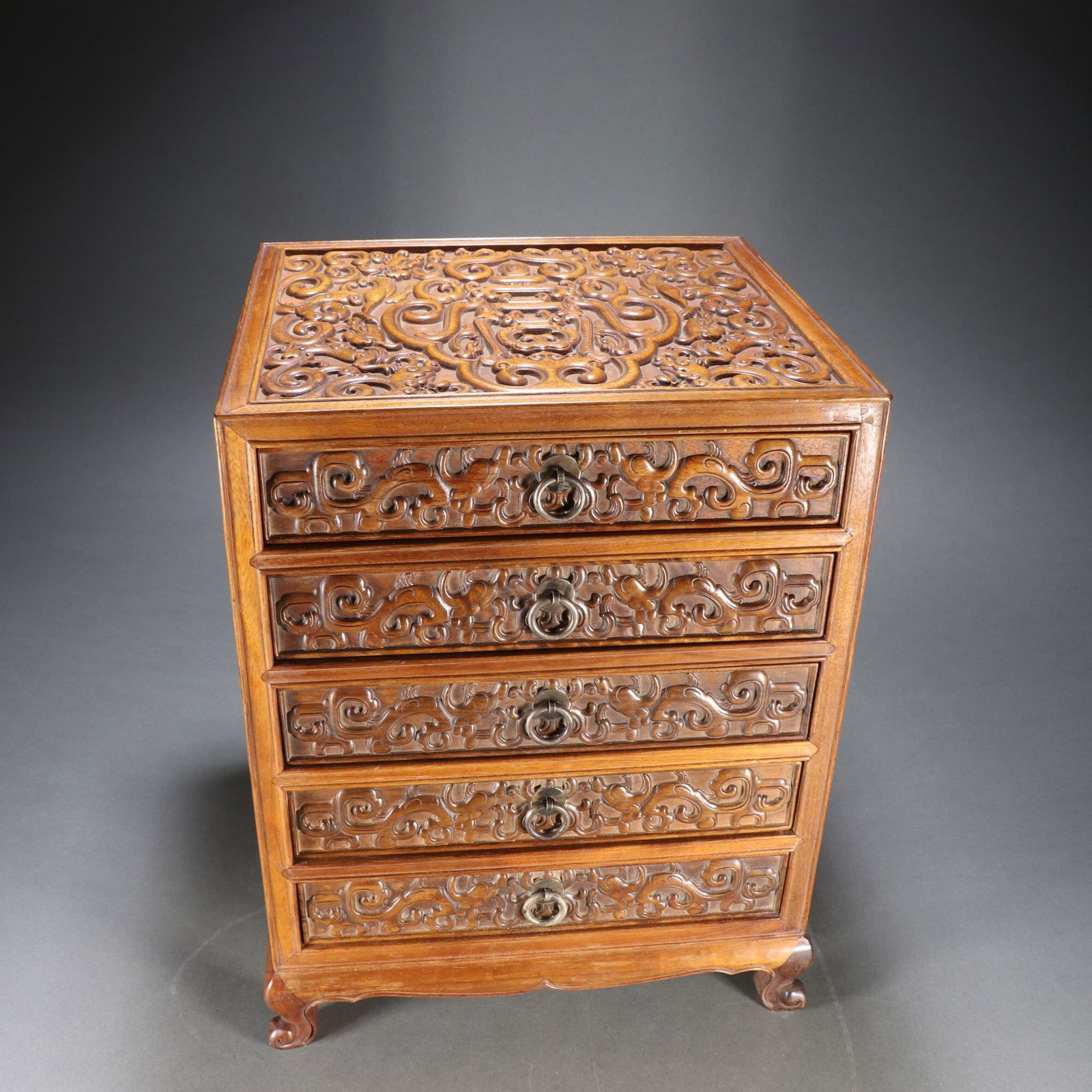 Golden nanmu five-drawer cabinet (1 of 5)