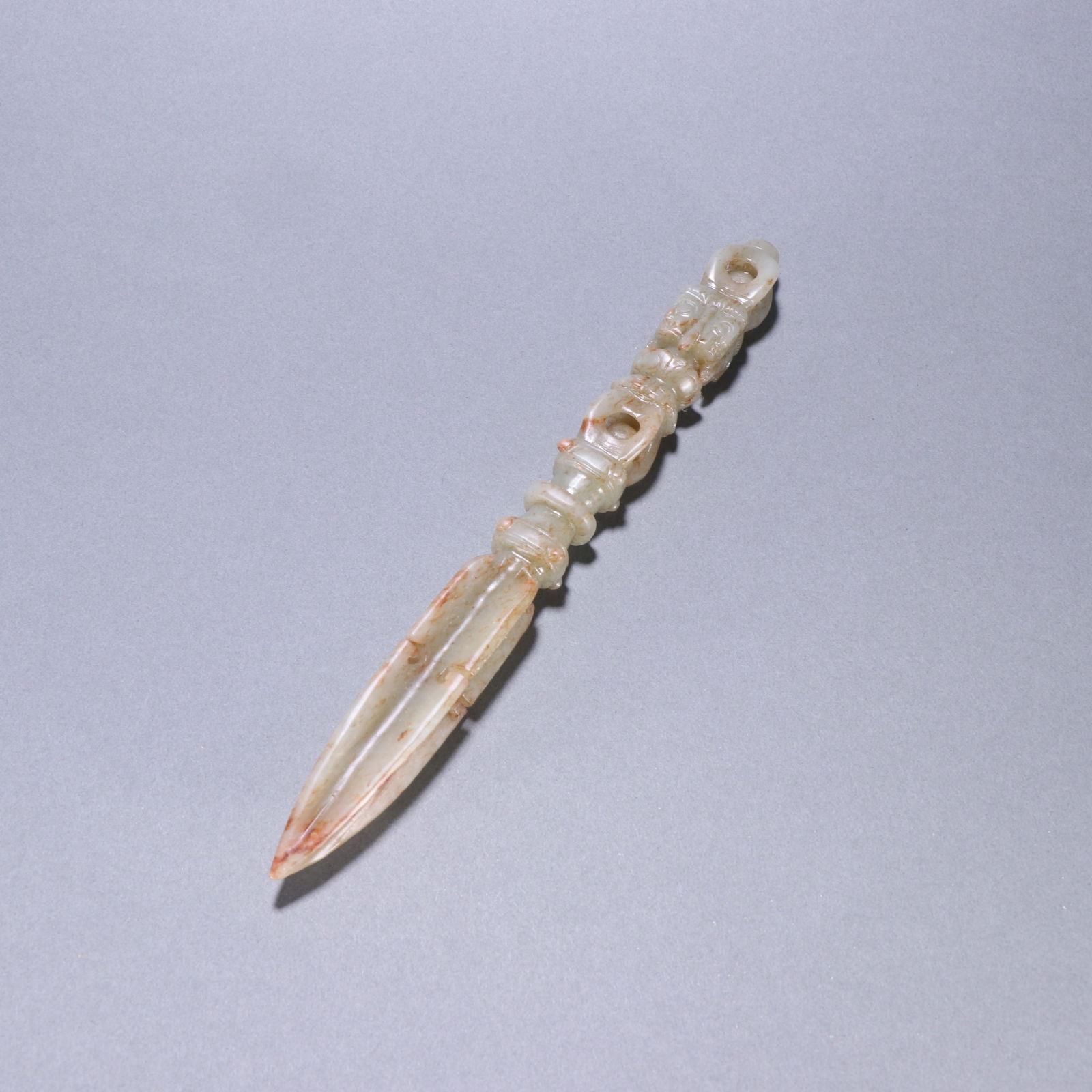 Hetian jade vajra ornament: 22*1.9/128.2g