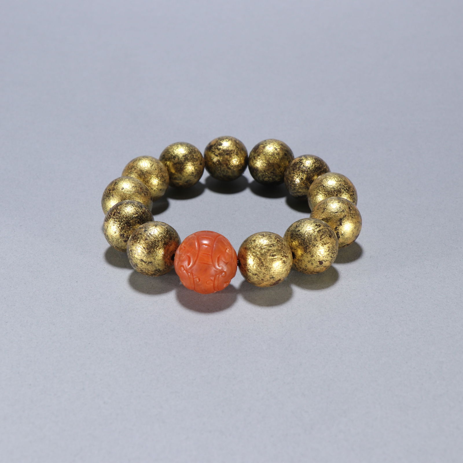 Qing Dynasty Agarwood Gold-Inlaid Bracelet (1 of 1)