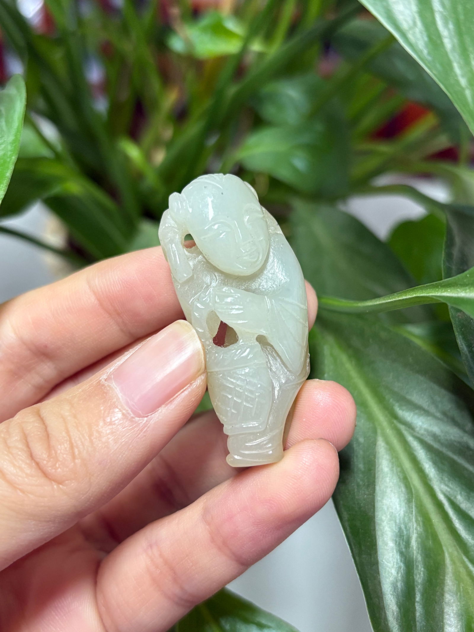 Qing Dynasty Hetian Jade Pendant: 4.5*1.5/16g
