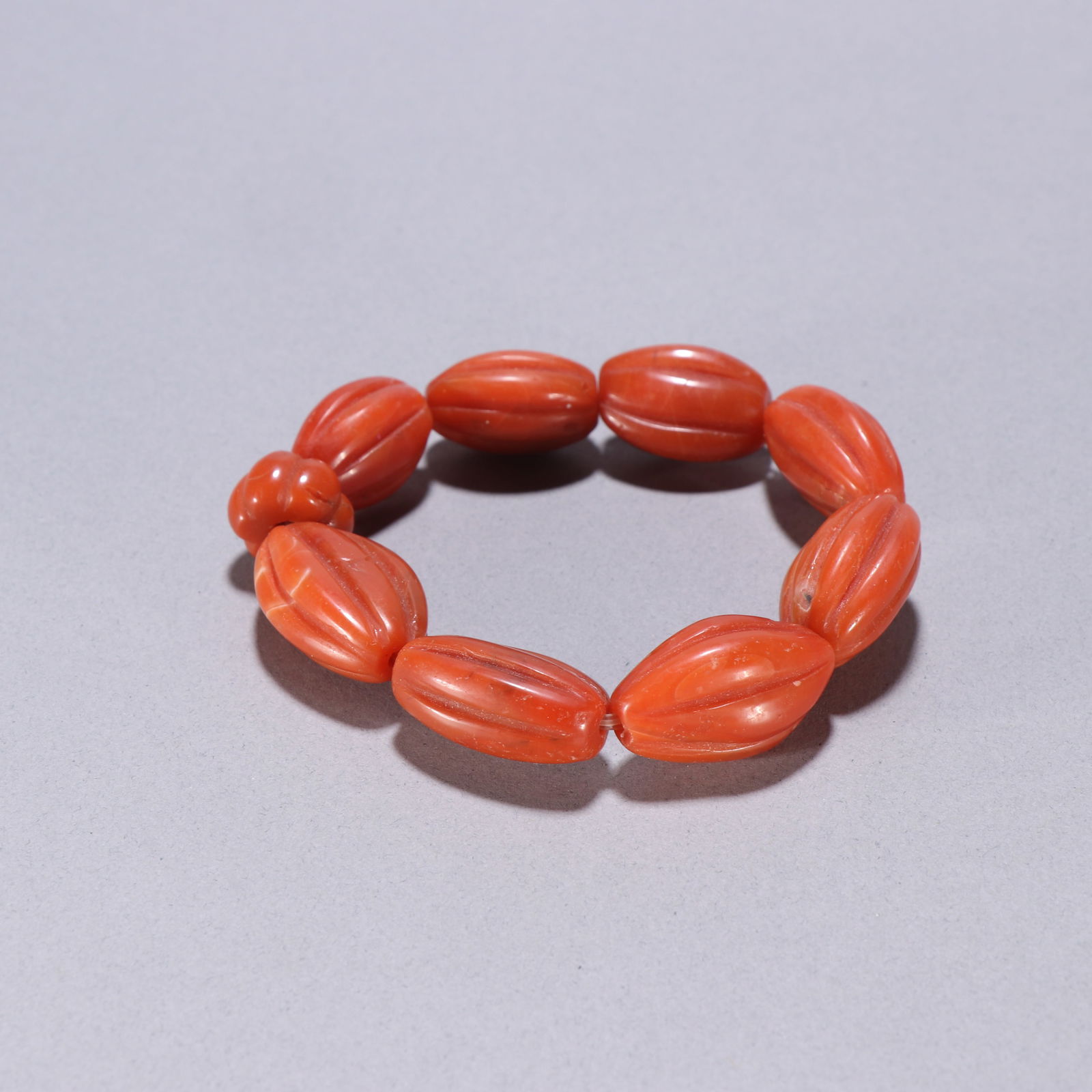 Qing Dynasty Southern Red Agate Bracelet (1 of 1)