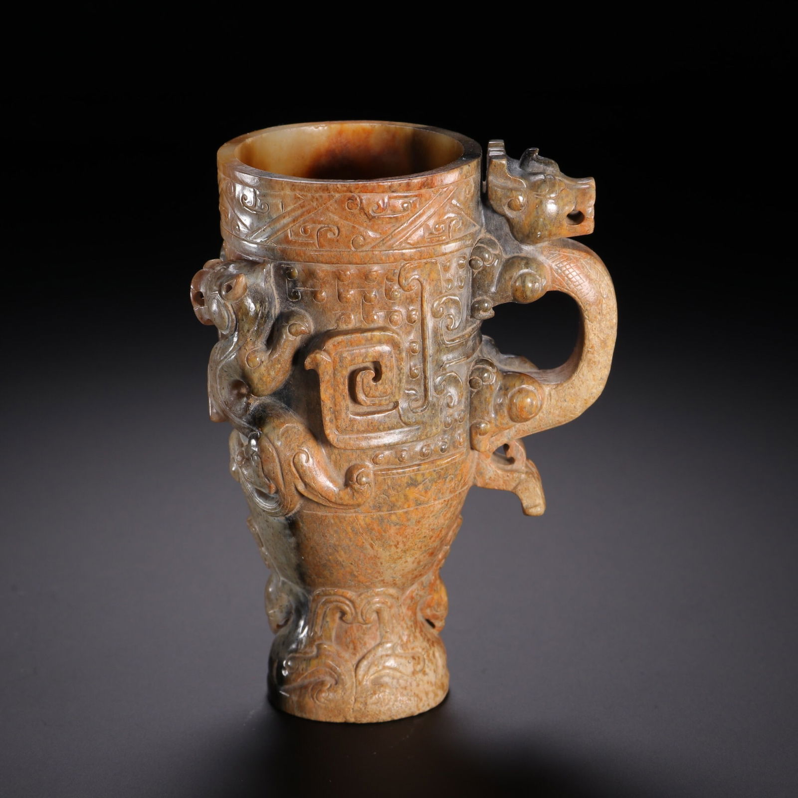 Han Dynasty Jade Cup: 10.3*7.7/214.3g