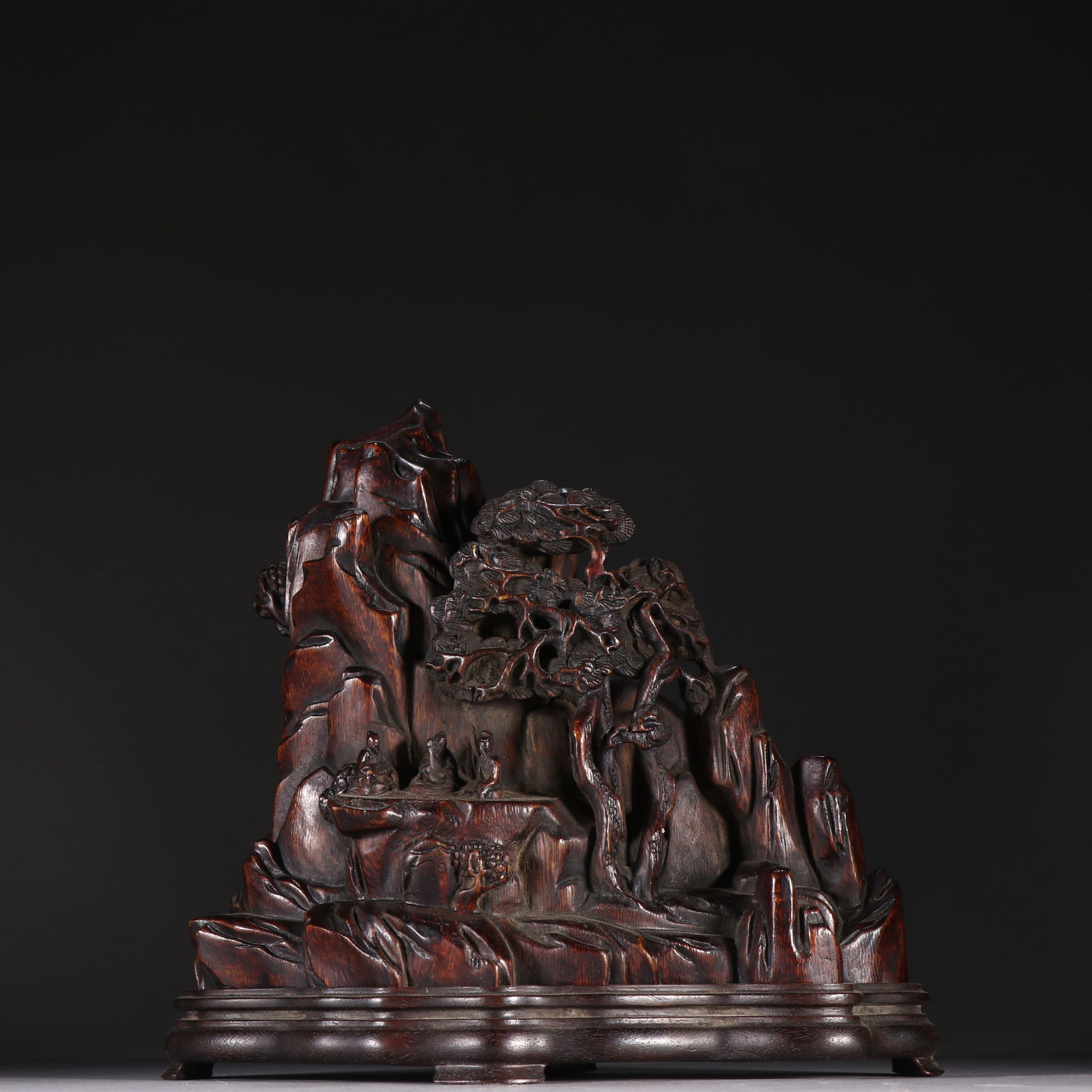 Qing Dynasty Agarwood Mountain Ornament (1 of 2)