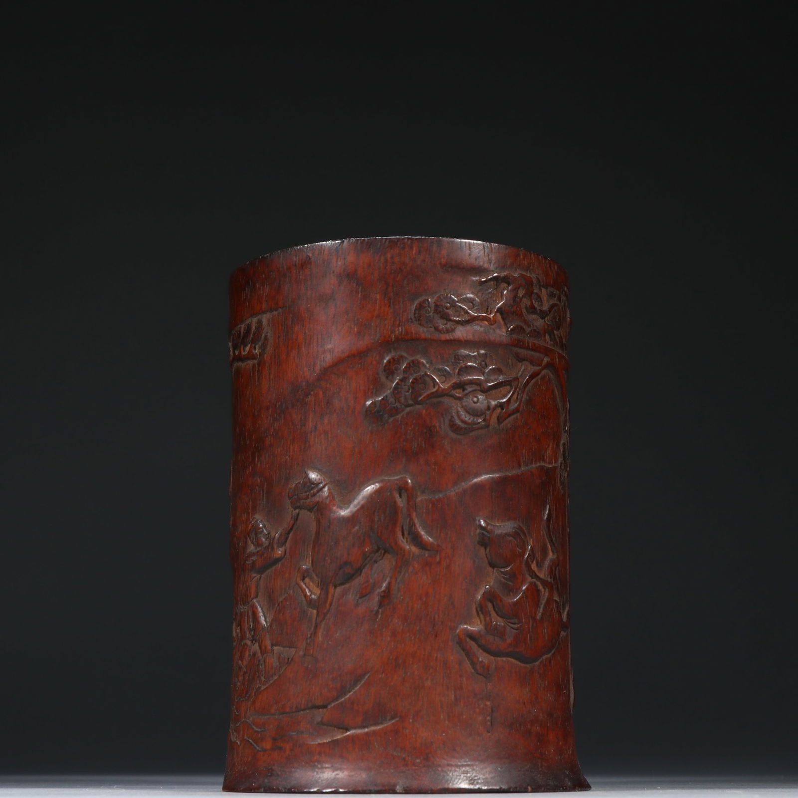 Qing Dynasty Agarwood Brush Pot: 14*9.3/188g
