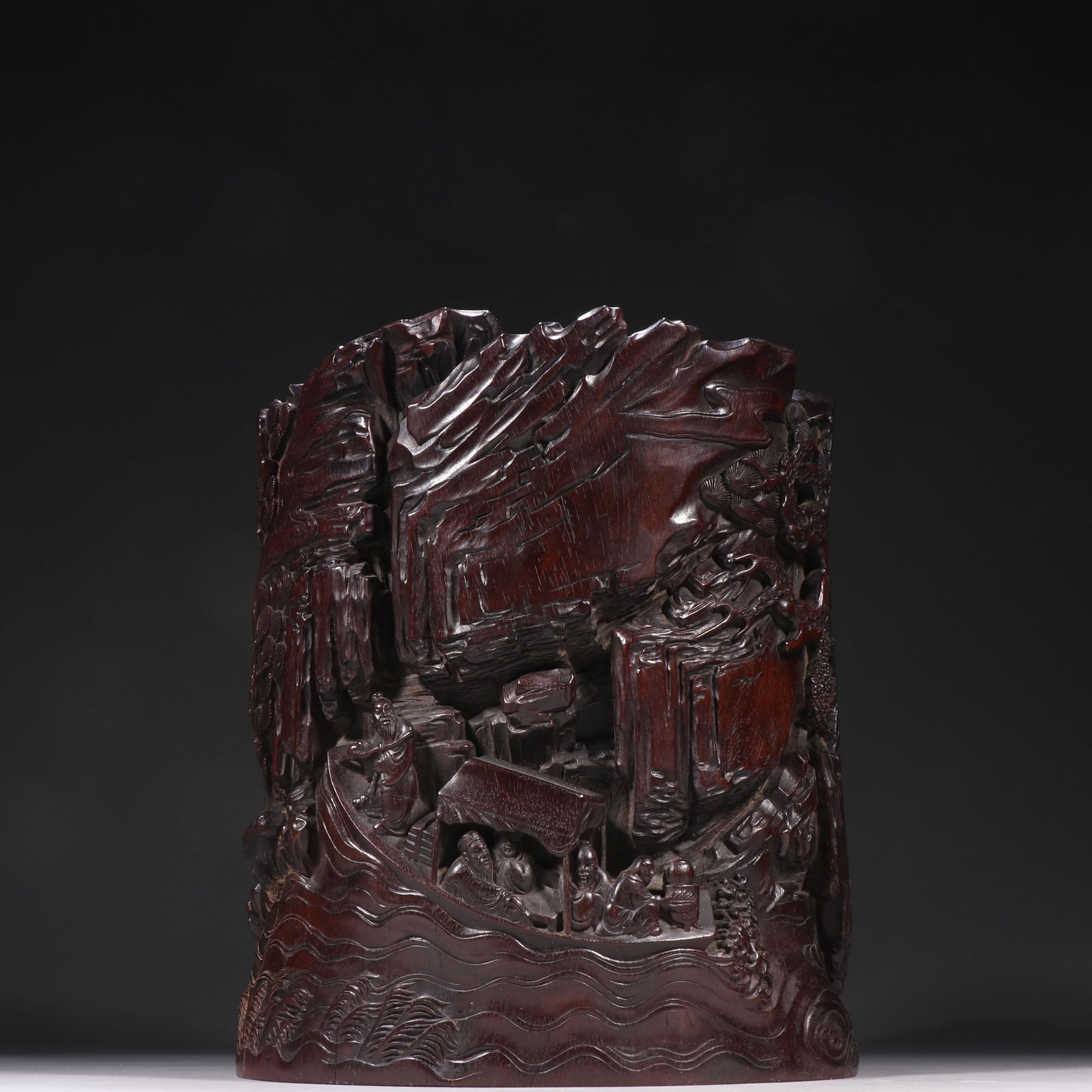 Rosewood Brush Pot: 22.3*19.6/3.04kg