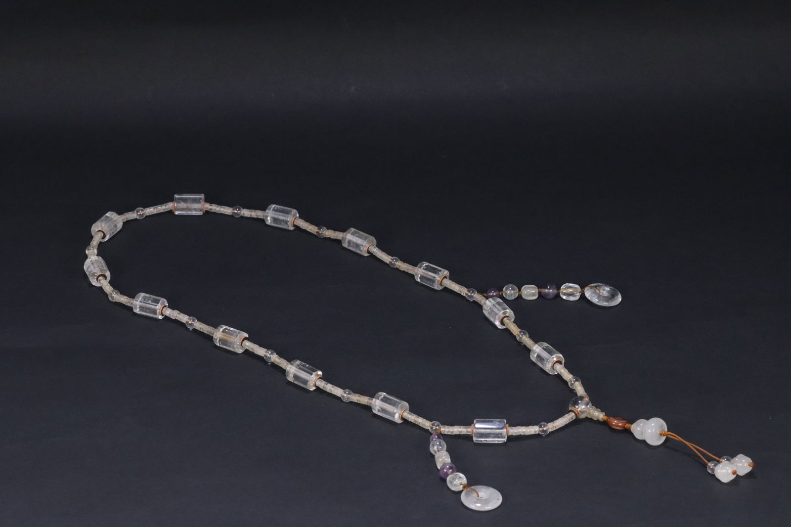 Qing Dynasty Crystal Necklace: 1.1*1.55/104g