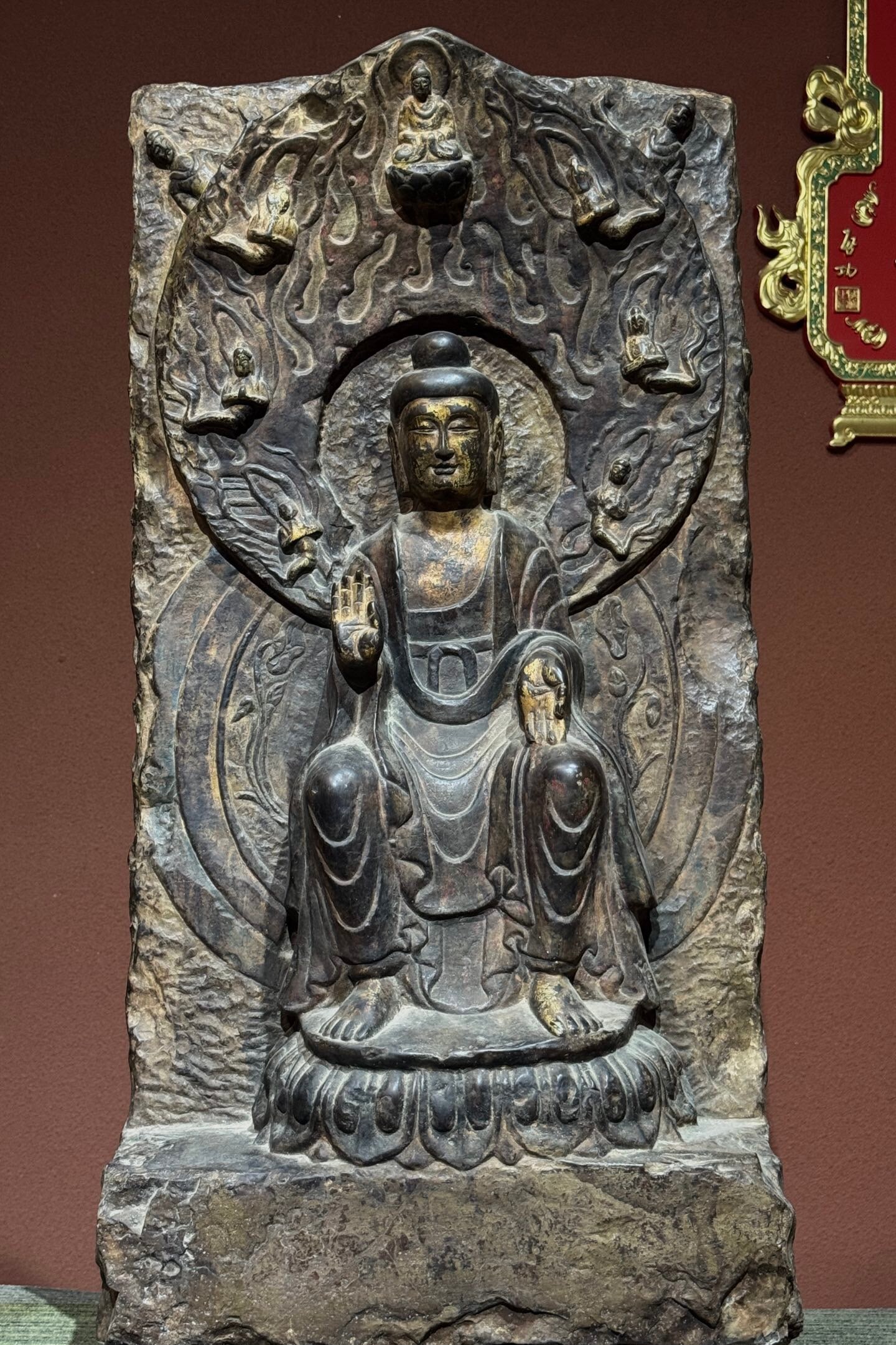 Northern Wei Dynasty bluestone painted Buddha statue (1 of 2)