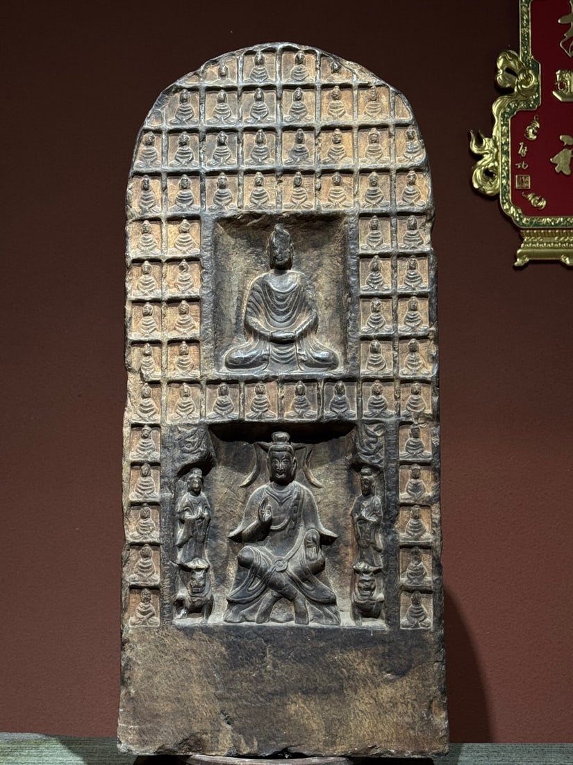 Northern Wei Dynasty bluestone Buddha niche (1 of 3)