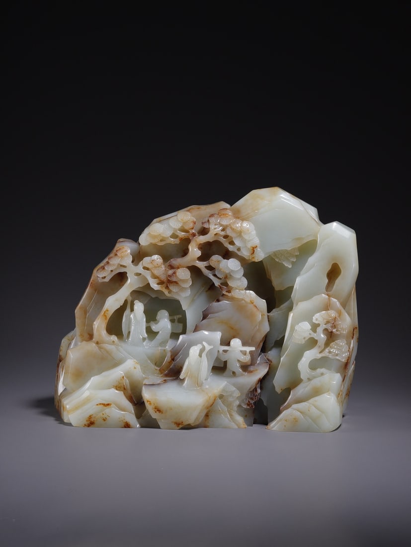 Hetian jade pebble mountain-shaped ornament (1 of 2)