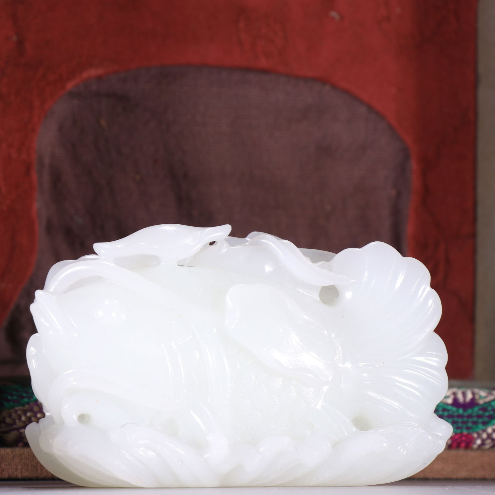 Qing Dynasty Hetian Jade Ornament: 5.4*9/293.3g